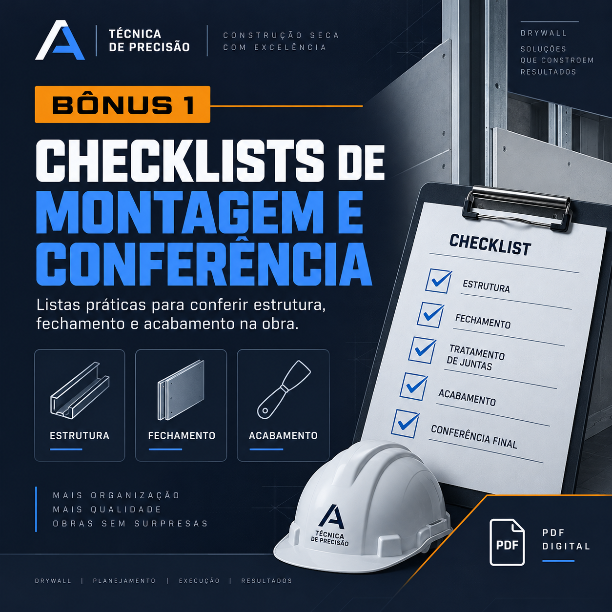 Capa do BÔNUS 01 — CHECKLISTS DE MONTAGEM E CONFERÊNCIA